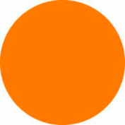 1" Dia. Round Paper Labels, Fluorescent Orange, Roll of 500