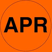 2 » Dia. Étiquettes rondes en papier w / « Apr » Impression, Orange fluorescent &Noir, Rouleau de 500