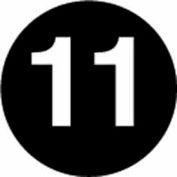 2 » Dia. Étiquettes rondes en papier w / « 11 » Impression, Noir &Blanc, Rouleau de 500