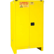 Global Industrial™ Flammable Cabinet W/Legs, Self Close Double Door, 90 Gal., 43"Wx34"Dx69"H