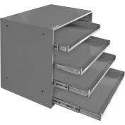 Global Industrial Durham Steel Compartment Box Rack with 4 Adjustable  Divider Compartment Boxes, 20 x 15-3/4 x 15