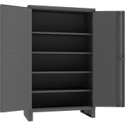 ® Durham Armoire robuste pour panneaux perforés et étagères, calibre 12, 48 po L x 24 po P x 78 po H, gris