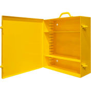 Durham 534AV-50 Wall Mount Portable Spill Control Cabinet, 15"W x 5-9/16"D x 16-5/32"H, Yellow