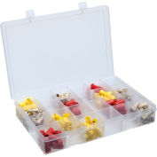 Grand compartiment plastique Durham Box LPADJ-CLEAR - réglable avec 20 diviseurs, 13-1/8 x 9 x 2-5/16, qté par paquet : 5