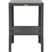 Durham Machine Table - Hauteur réglable, Tiroir à verrouillage, 2 étagères - 24-1/8"W x 18-1/8"D x 36-1/8"H