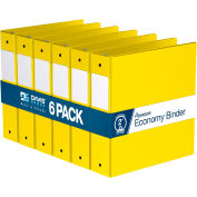 Davis Group Premium Economy Non-View Binder, Holds 400 Sheets, 2" Round Ring, Yellow, Pack of 6