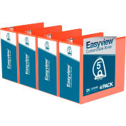 Davis Group Easyview® Premium View Binder, Holds 1000 Sheets, 5" D-Ring, Orange, Pack of 4