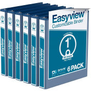 Classeur Easyview Premium View de Davis Group, peut contenir 200 feuilles, anneau rond de 1 po, bleu royal, paquet de 6