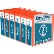 Classeur Davis Group Easyview® Premium View, peut contenir 600 feuilles, anneau rond de 3 po, orange, paquet de 6