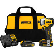 DeWALT® ATOMIC 20V MAX Cordless Compact Impact Driver Kit W/2 Li-Ion Batteries, 1/4 », Brushless