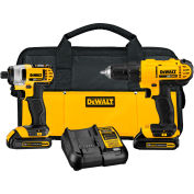 DeWALT® 20V MAX Cordless Drill Driver/Impact Driver Combo Kit, 1,3 Ah, Lithium Ion