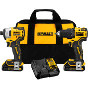DeWALT® Dewalt ATOMIC 20V Max Cordless 2-Tool Combo Kit, 1/2 », Brushless, Keyless, Li-Ion, 1,5A