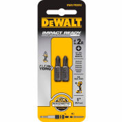DeWALT® Impact Ready® Drywall Bit, DWA1PR2IR2, #2 Phillips Reduced Diameter, 1" Long, 2/PK