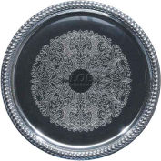 Winco CMT-14 Round Serving Tray, 14"L, Chrome, Gadroon Edge W/ Engraving - Pkg Qty 12