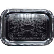 Winco CMT-1812 Rectangular Serving Tray, 18"L, Chrome, Gadroon Edge W/ Engraving - Pkg Qty 12
