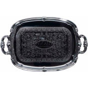 Plateau de service rectangulaire WINCO CMT-1912 avec anses, 19 L, Chrome, «, Gadroon bord W / gravure, qté par paquet : 12