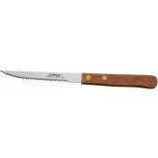 Winco K-35W Economy Steak Knife, 4 « L, Manche en bois, Lame dentelée, 12 / Pack