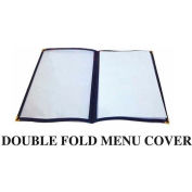 Winco PMCD-9R Double Fold Menu Cover, 9-1/2"W, 12"H, Plastic W/ Vinyl Binding, Double Page, Red - Pkg Qty 25