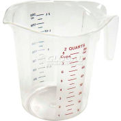 Winco PMCP-200 Measuring Cup W/ Red & Blue Markings, 2 Qt, Clear, Plastic - Pkg Qty 6