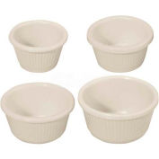Winco RFM-3W Ramekins cannelés, 3 oz, Mélamine, Blanc, 12 par paquet