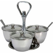 Winco RS-3 3 Unit Relish Server, Holds 3 Canisters, Stainless Steel - Pkg Qty 6