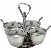 Winco RS-4 4 Unit Relish Server, Holds 4 Canisters, Stainless Steel - Pkg Qty 6
