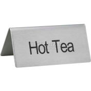 Winco SGN-101 Tent Sign, Hot Tea, 3"L, 1-1/2"H, Stainless Steel - Pkg Qty 12