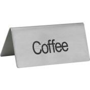 Winco SGN-103 Tent Sign, Coffee, 3"L, 1-1/2"H, Stainless Steel - Pkg Qty 12