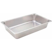 WINCO SPF4 vapeur grandeur nature Pan, 4" H, 20-3/4 » L, 12-3/4 » W, acier inoxydable, poids Standard, qté par paquet : 6
