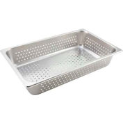 Winco SPFP4 Full-Size Perforated Food Pan, 20-3/4"L, 12-1/2"W, 4"H, Stainless Steel - Pkg Qty 6