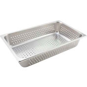 WINCO SPFP4 pleine grandeur perforé casserole de nourriture, 20-3/4" L, 12-1/2" W, 4 « H, acier inoxydable, qté par paquet : 6