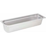 Winco SPJL-4HL Half-Size Long Steam Table Pan, 21"L, 6-1/2"W, 4"H, Stainless Steel, Standard Weight - Pkg Qty 6