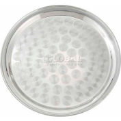 Winco STRS-16 Round Tray, Swirl Pattern, 16"D, Stainless Steel, Mirror Finish - Pkg Qty 12