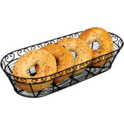 Winco WBKG-15 Oblong Black Wire Bread Basket - Pkg Qty 12