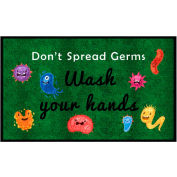 Don’t Spread Germs - Carpeted Message Mat 3/8" Thick 3' x 5' Green/Black