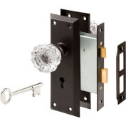 Prime-Line® Style victorien Keyed mortaise verre bouton Lock Set classique finition Bronze, E 2497