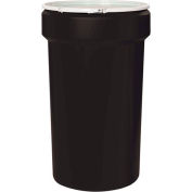 Eagle Black Plastic Lab Pack Drum 1655BLK with Plastic Lever Lock & Lid - Open Head - 55 Gallon