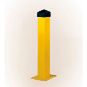 Eagle 5" carré acier Bollard Post, 36" H x 5 "W, jaune avec capuchon, 1753