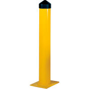 Eagle 5" rond acier Bollard Post, 24" H x 5-5/8 » dia., jaune avec capuchon, 1755