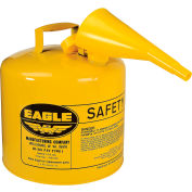 Eagle Type I Safety Can - 5 Gallon with Funnel - Yellow, UI-50-FSY