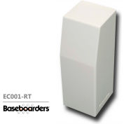 Baseboarders® Premium Series Steel Easy Slip-on Baseboard Right Side CLOSED Endcap, Blanc