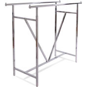 Heavy Duty Double Bar Garment Rack (K41) w/ V-Brace - Chrome
