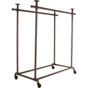 Econoco, Double Ballet Bar W/ Top Shelf (Frame Only), PSBB2TS,  48"W x 52"H x 24"D, Anthracite Grey