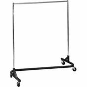 Economy Z-Rack - Square Tubing RZK/8- Chrome Upright & Hangrail - Black Base