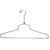 16" L acier Blouse et robe Hanger W / crochet régulier - Chrome, qté par paquet : 100
