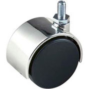 2" en plastique double roue roulette W / 5/8" tige - Chrome capot noir, qté par paquet : 72