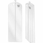 24 "x 72", 3 jauge taffetas Vinyl W / pendaison poche, fermeture à glissière & soufflet latéral - blanc, qté par paquet : 36