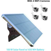 eLEDing® 100W Générateur d’énergie solaire hors réseau 650WH Batterie au lithium 12VDC Sortie et 4 IPC WiFi