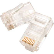 Eclipse Tools 702-009 fiche modulaire 8P8C - câble rond, Stranded Wire, Clear, 50 uin or, 50/Pk