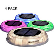 eLEDing® Solar Garden Decoration Dusk to Dawn LED Light, White, Purple, Blue, Green, Pack of 4